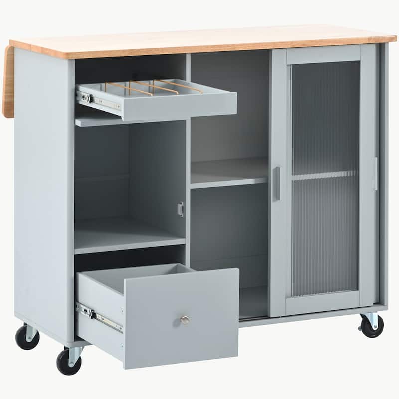 Kitchen Island with Drop Leaf - N/A