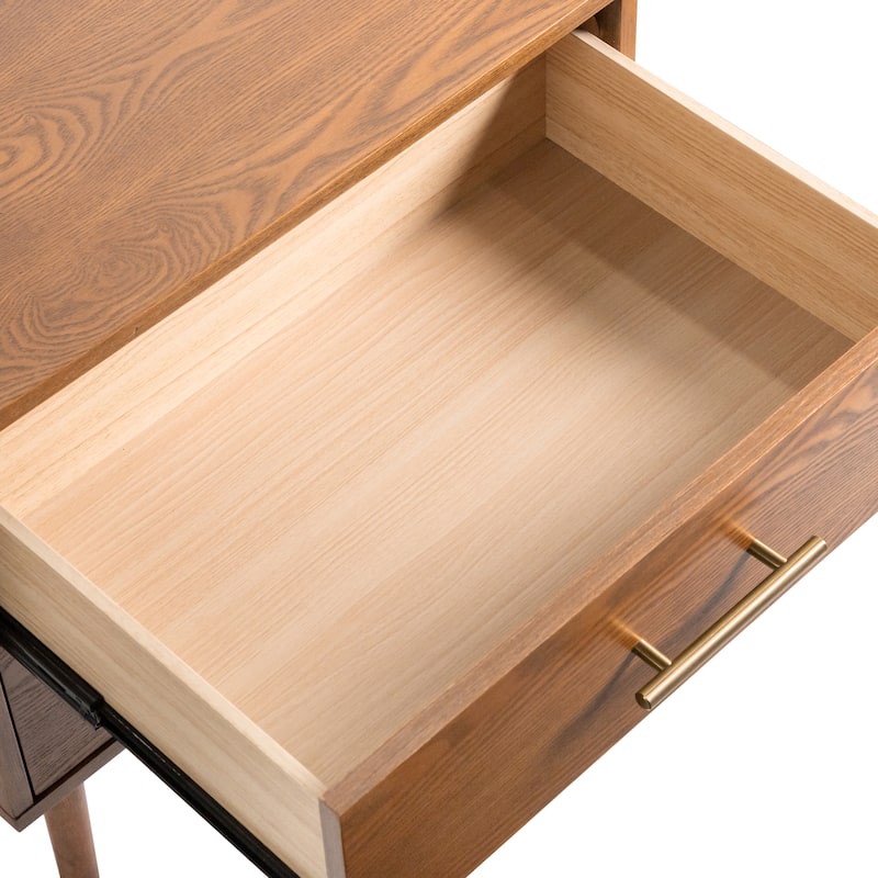 Furniture of America Beau Midcentury 3-Piece Walnut Low Profile Wood Bedroom Set