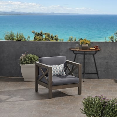 Farmhouse Outdoor Patio Lounge Chair, Bistro Chairs for Lawn, Balconies & Gardens Tanning Chair