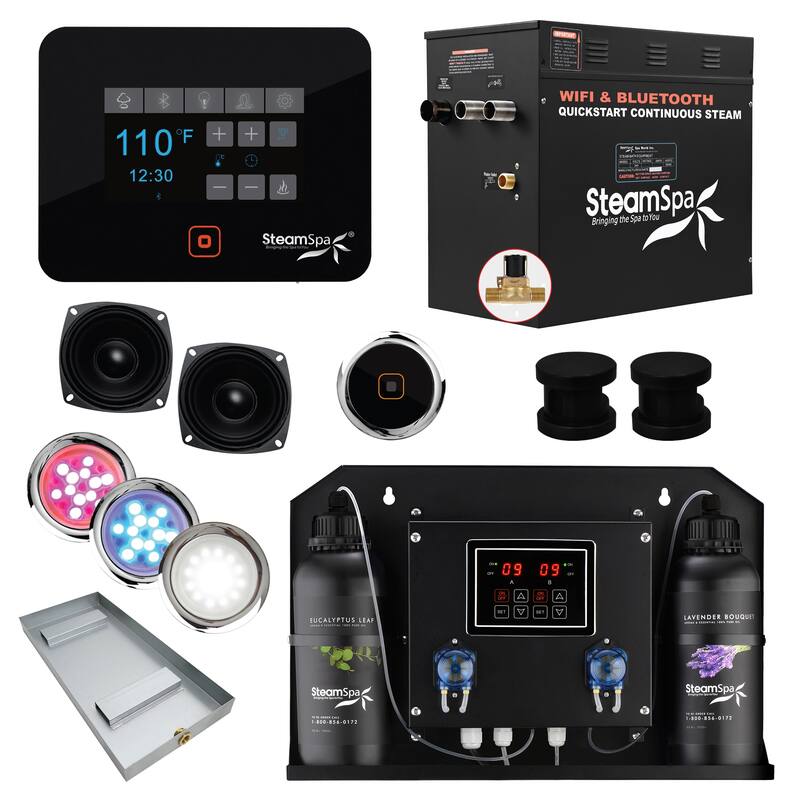 SteamSpa BKT1050-ADP Black Series WiFi and Bluetooth 10.5KW Quickstart - Matte Black