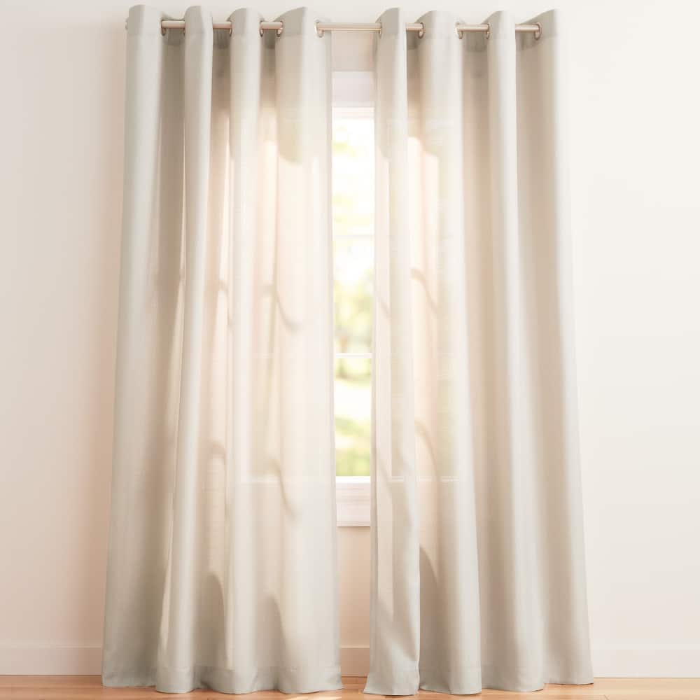 EXCLUSIVE HOME Loha Linen Grommet Top Curtain Panel Pair