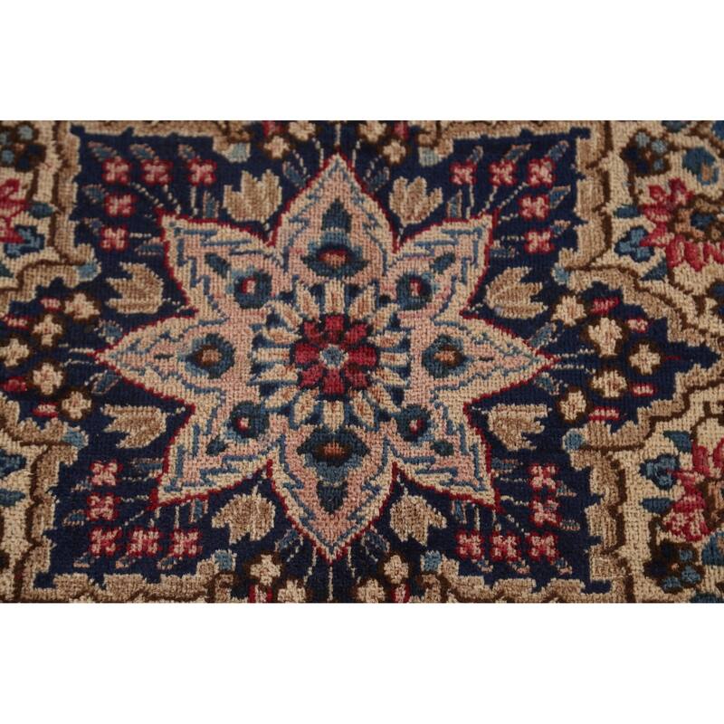 Vegetable Dye Yazd Persian Antique Area Rug Handmade Wool Carpet - 7'10"x 11'10"