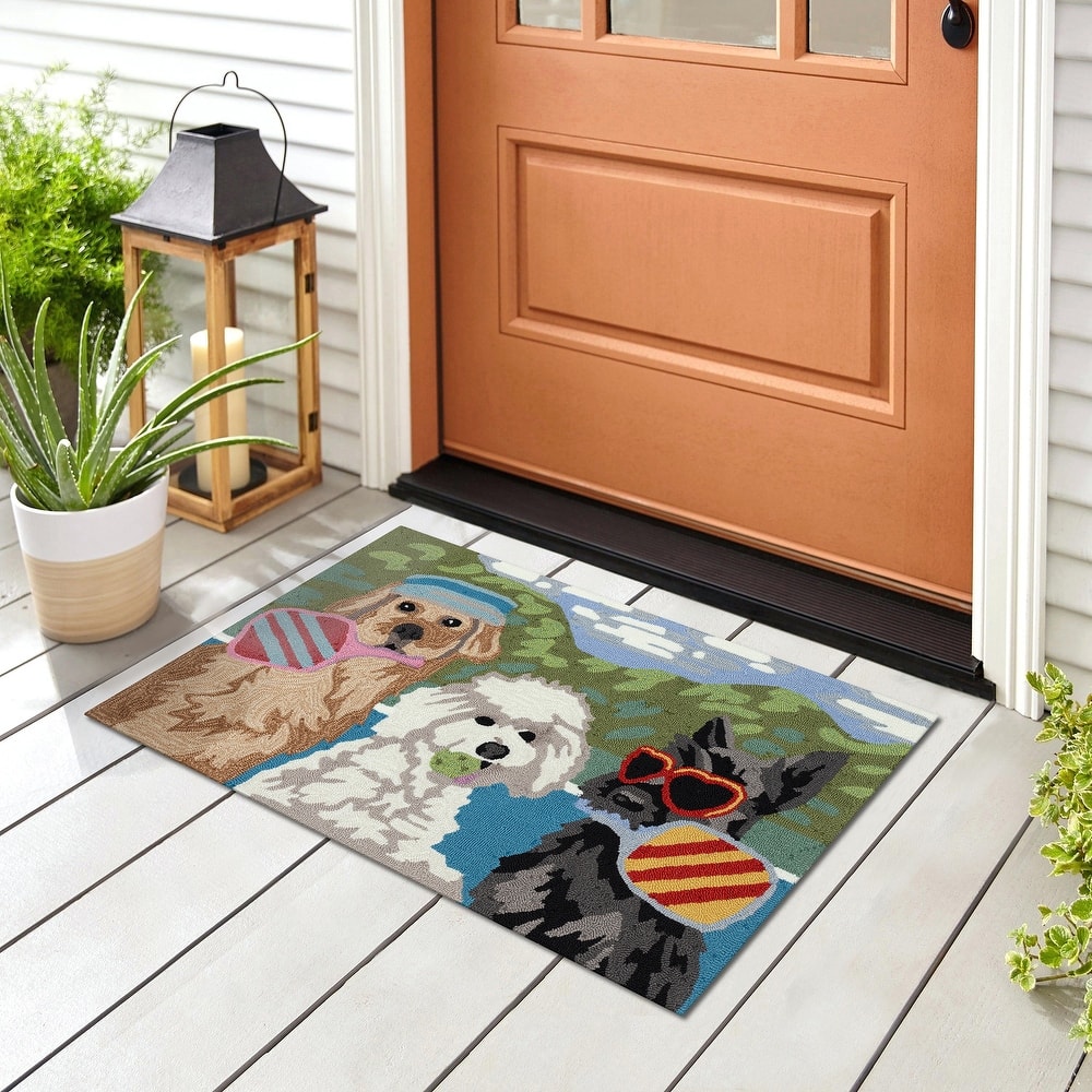 Liora Manne Frontporch Pickled Pups Indoor/Outdoor Rug