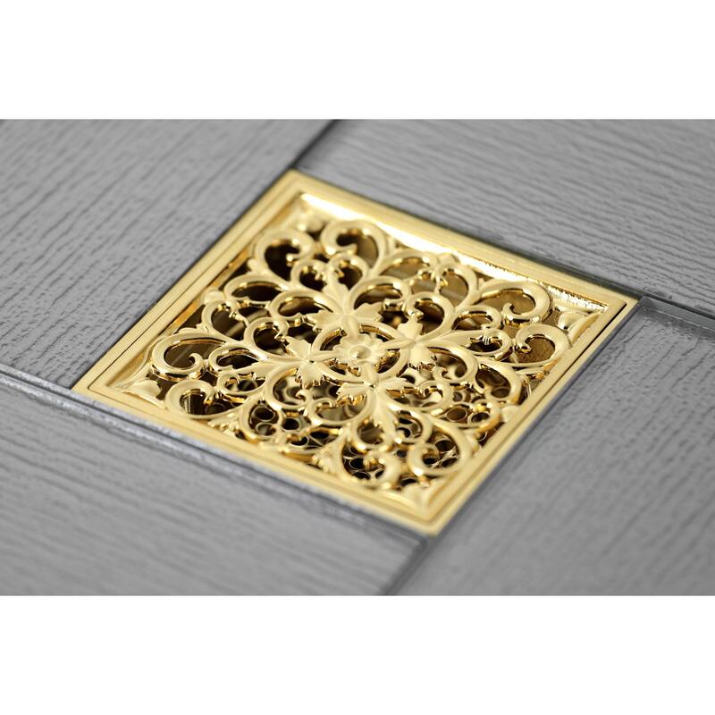 Watercourse Scroll 4" Square Grid Shower Drain