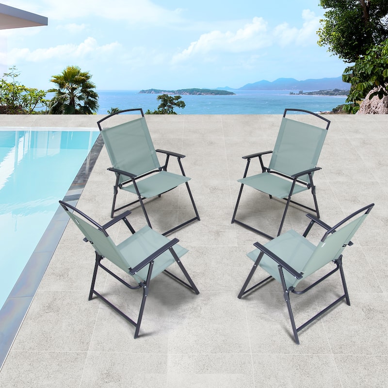 Set of 4 Patio Folding Chairs 4-Pack Dining Chairs