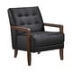 preview thumbnail 18 of 71, Leland Leather Match Accent Chair Black