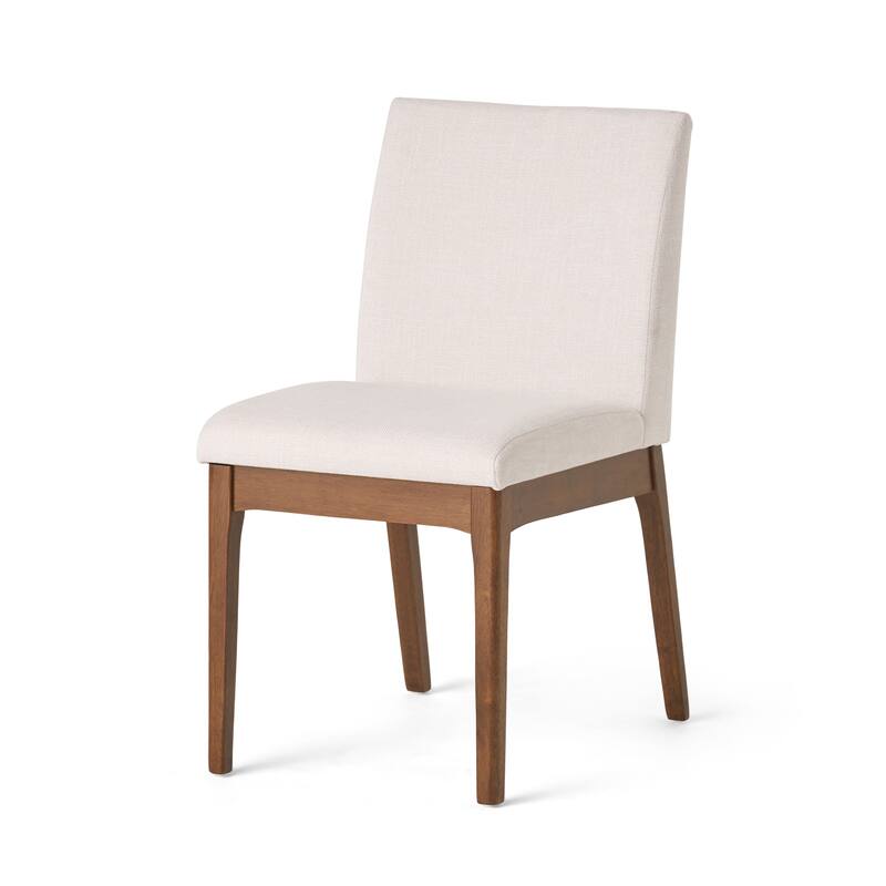 Light Beige Fabric Dining Chair Side Dining Chair Lounge Chair, 2 Set