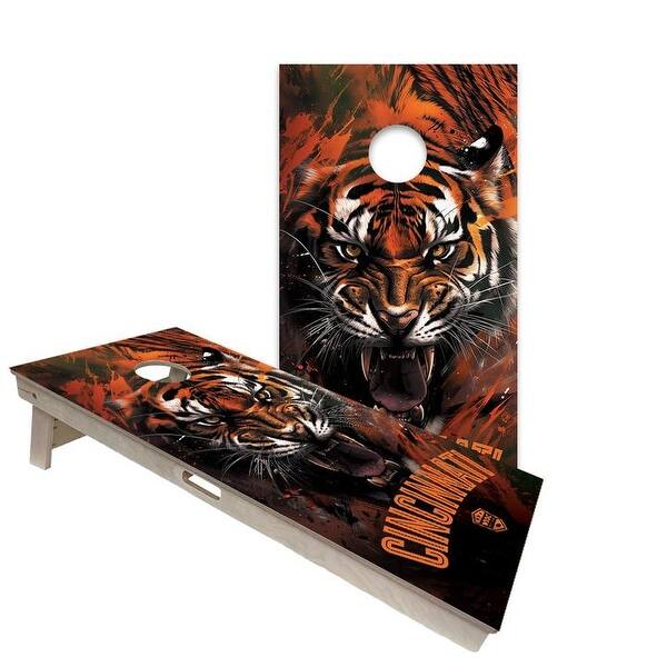 slide 2 of 6, Cincinnati Bengals Regulation 2x4 Cornhole Board Set All-Weather - Include Carrying Case