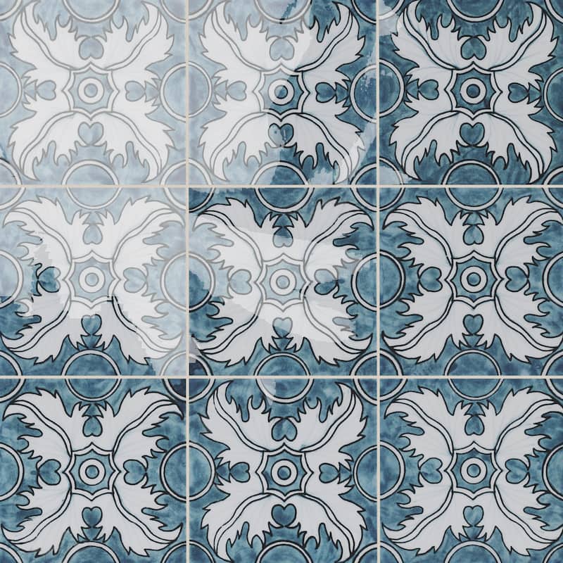 Merola Tile Provincial Deco Monte Real 6" x 6" Porcelain Wall Tile - (1 Tile)