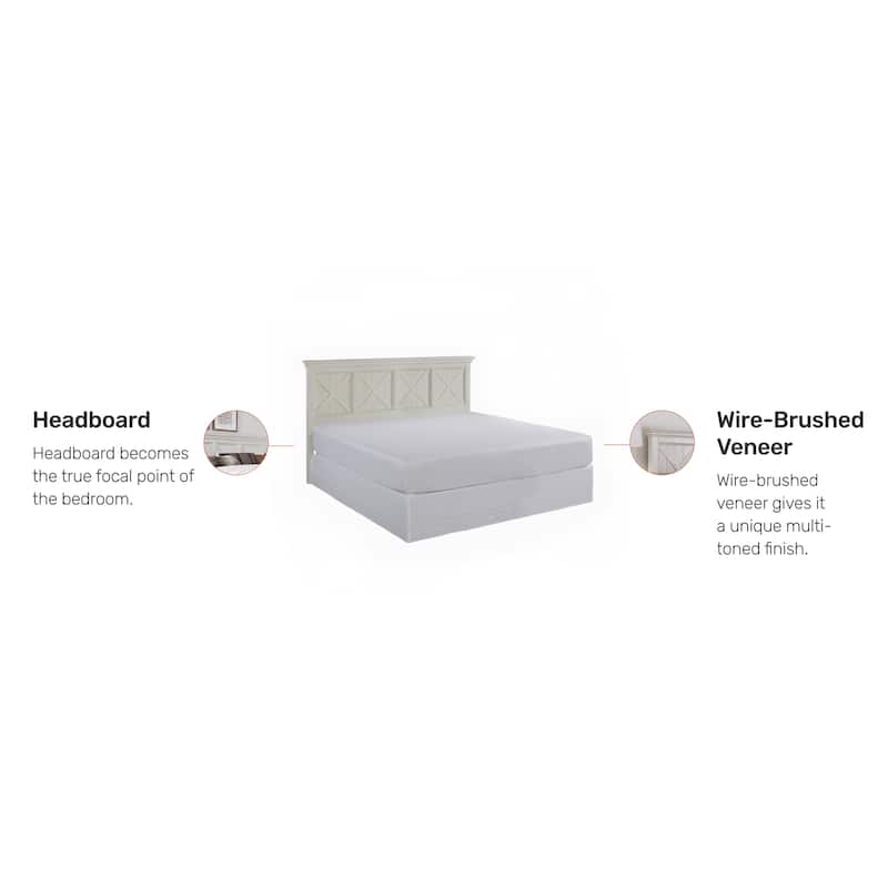 Seaside Lodge King Headboard in Off-White by Homestyles