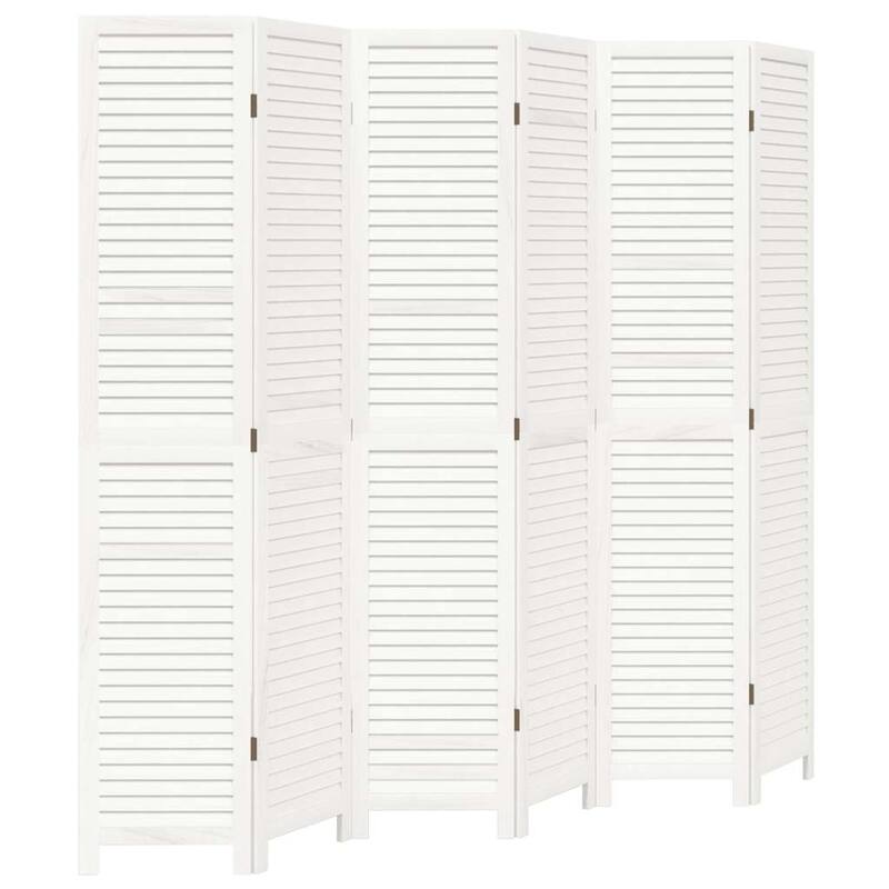 vidaXL Room Divider Privacy Screen Living Room White Solid Wood Paulownia