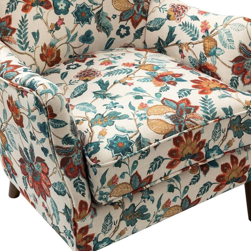 Nikolaus Armchair with Floral Fabric Pattern Set of 2 by HULALA HOME