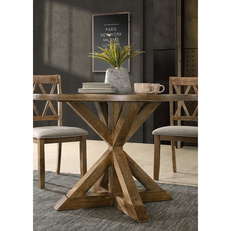 Roundhill Furniture Windvale 5-pc. Cross-back Wood Dining Set