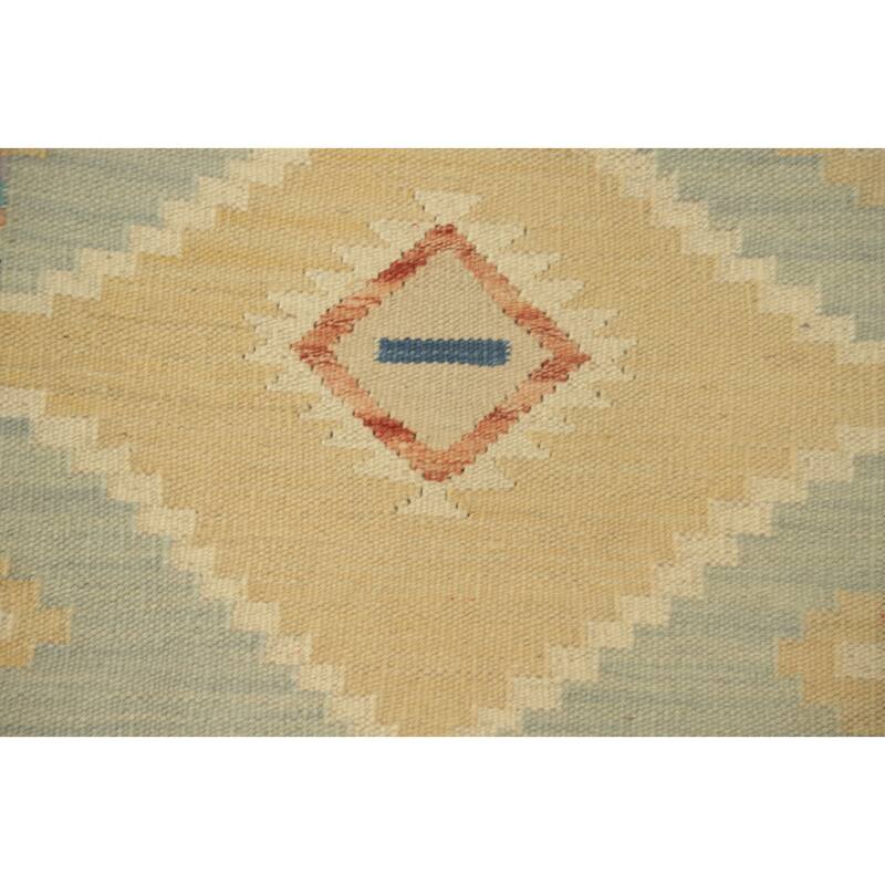 Hand Woven Oriental 100% Wool Carpet Southwestern Tribal Multi-Colored Kilim Area Rug - 4' 0'' X 2' 0''