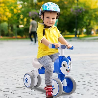 2-in-1 Blue Toddler Balance Bike with Carbon Steel Frame for Ages 10-36 Months Smooth Ride - 22" x 10.5" x 16" (L x W x H)