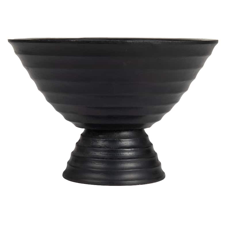 Round Mango Wood Footed Bowl