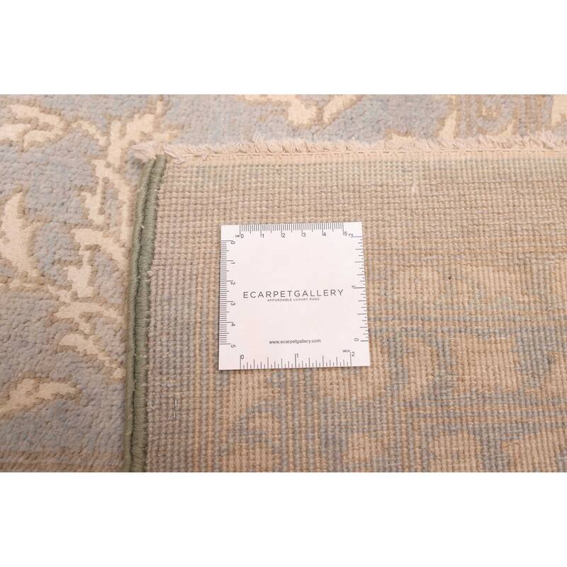 ECARPETGALLERY Hand-knotted Peshawar Oushak Blue Viscose, Wool Rug - 9'0 x 11'10