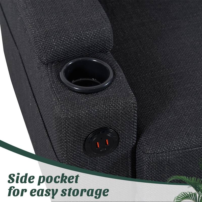 Compact 3-Seat Sofa with Storage Ottoman, L-Shaped Couch with Stool