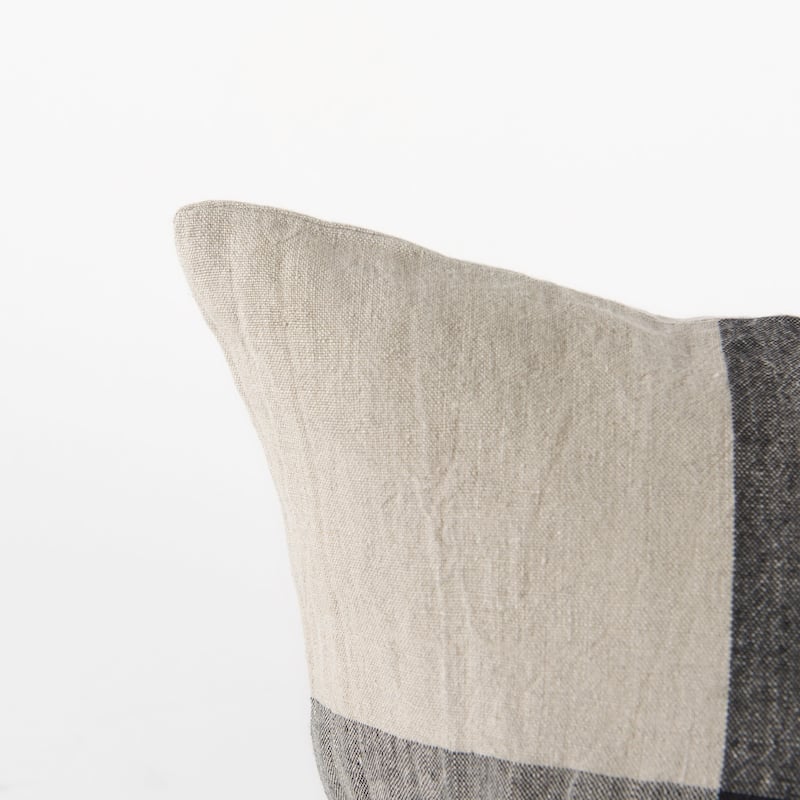 Raquel Beige & Black Plaid Decorative Pillow Cover