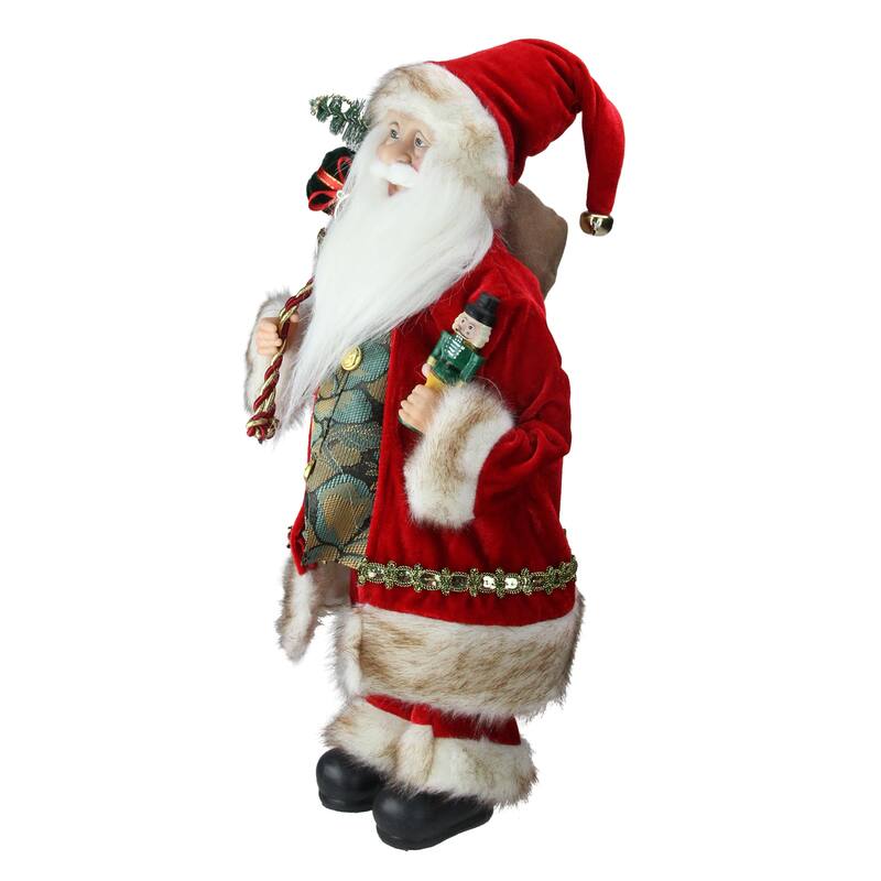 18" Red and White Standing Santa Claus Christmas Figure