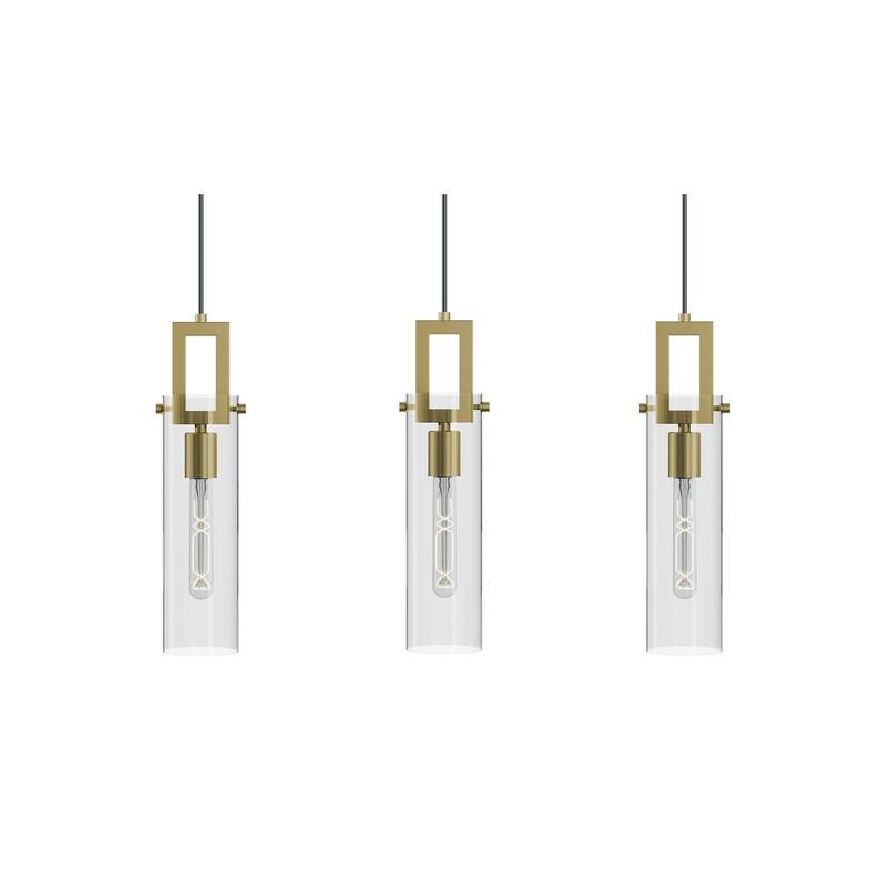 AFX HOUP04MBLNR3 Houston 3 Light 36" Wide Multi Light Pendant - Light Antique Brass