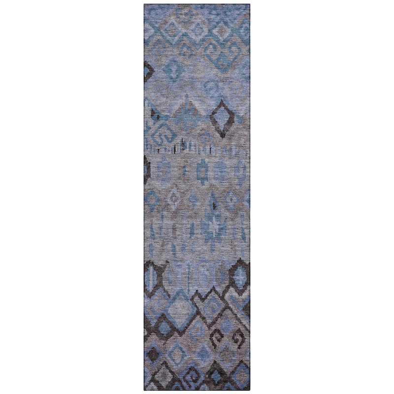 Machine Washable Indoor/ Outdoor Boho Moroccan Chantille Rug