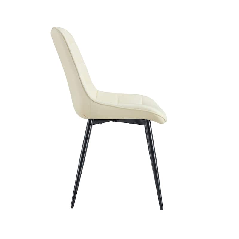Modern Mesh PU Leather Kitchen Dining Chair with Cushion, Backrest, Metal Legs for Dining Room Kitchen Living Room Bedroom