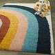 preview thumbnail 19 of 33, Mod-Tod Amelia Rainbow Print Shag Kids Area Rug 2'2" x 7' Runner - White