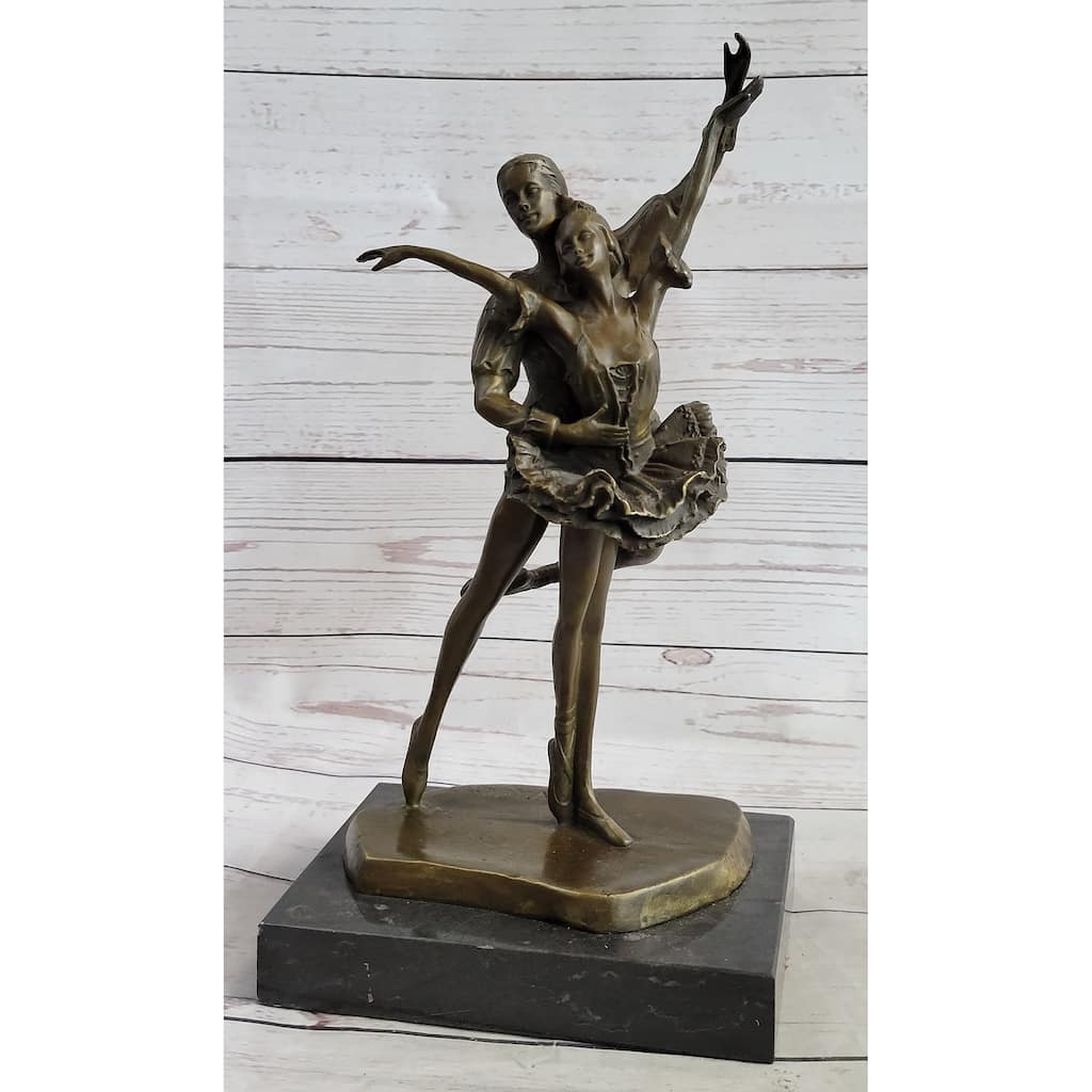 Ballet Dancers Male Female Ballerina Dancing Bronze Statue Sculpture Original Art