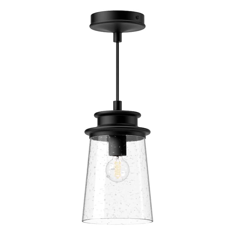Alora Lighting EP533006CB Quincy 6" Wide Outdoor Mini Pendant with - Black Textured