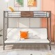 preview thumbnail 4 of 7, 3-in-1 Twin-Over-Futon Bunk Bed, Metal Futon Bunk Bed Frame with Ladder and Guardrails
