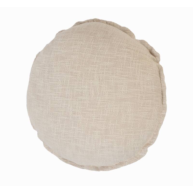 20" Beige Solid Round Throw Pillow