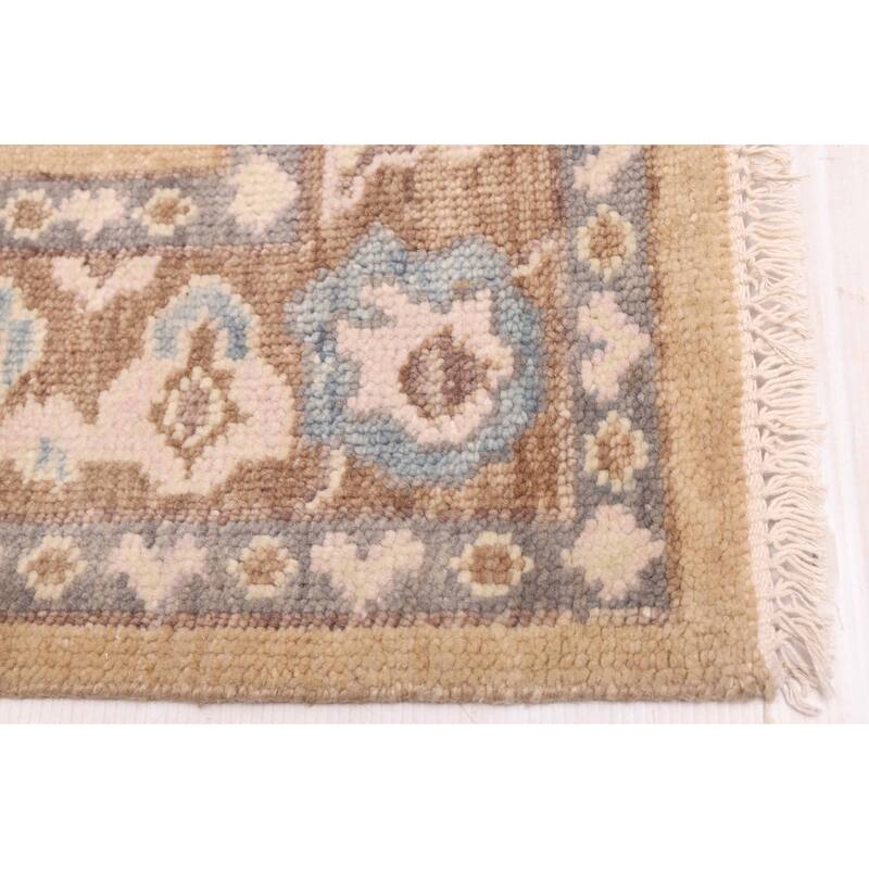 ECARPETGALLERY Hand-knotted Modern Oushak Tan Wool Rug - 4'2 x 6'2