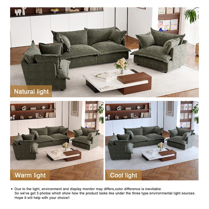 Double Layer Cushion Comfy Cloud Modular Sectional Sofa Set