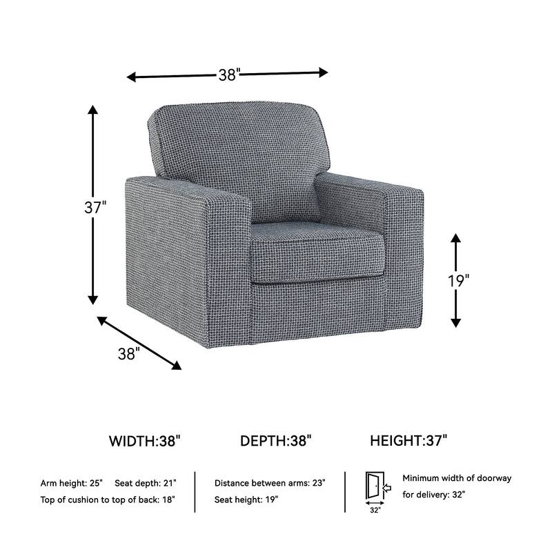 Signature Design by Ashley Olwenburg Swivel Accent Chair - 38" W x 38" D x 37" H