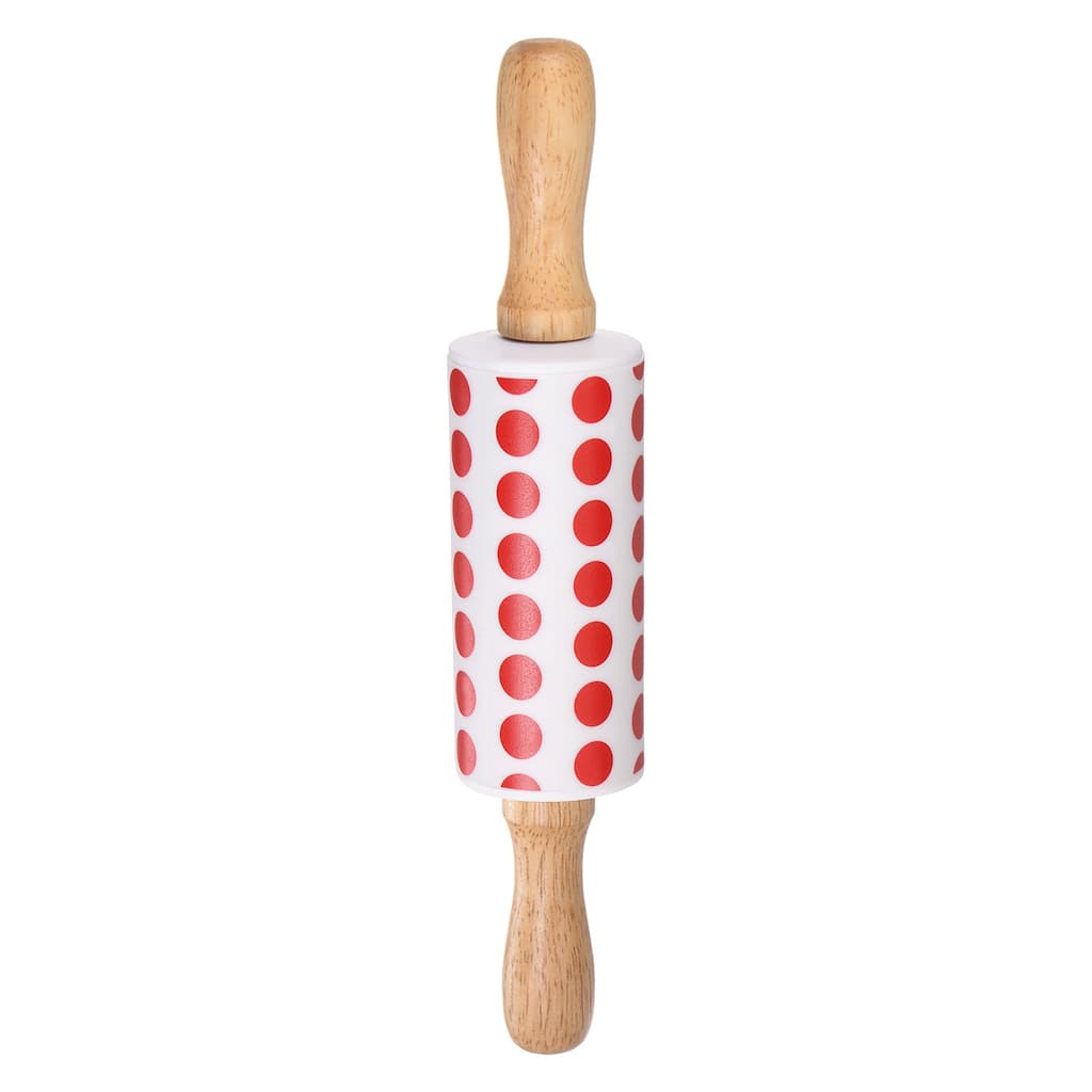 Silicone Rolling Pins for Baking 23.5cm x 4.2cm Red White - Red White