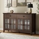 preview thumbnail 13 of 40, WYNDENHALL Stratford 60" Wide Solid Wood Transitional Large 4 Door Sideboard Buffet -  17"d x 60"w x 34"h Natural Aged Brown