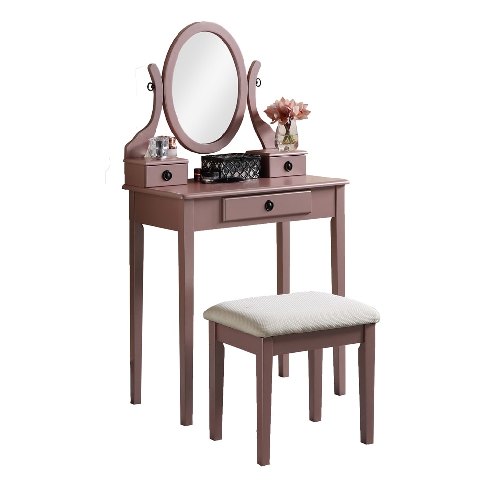 Makeup Vanity Table and Stool Set