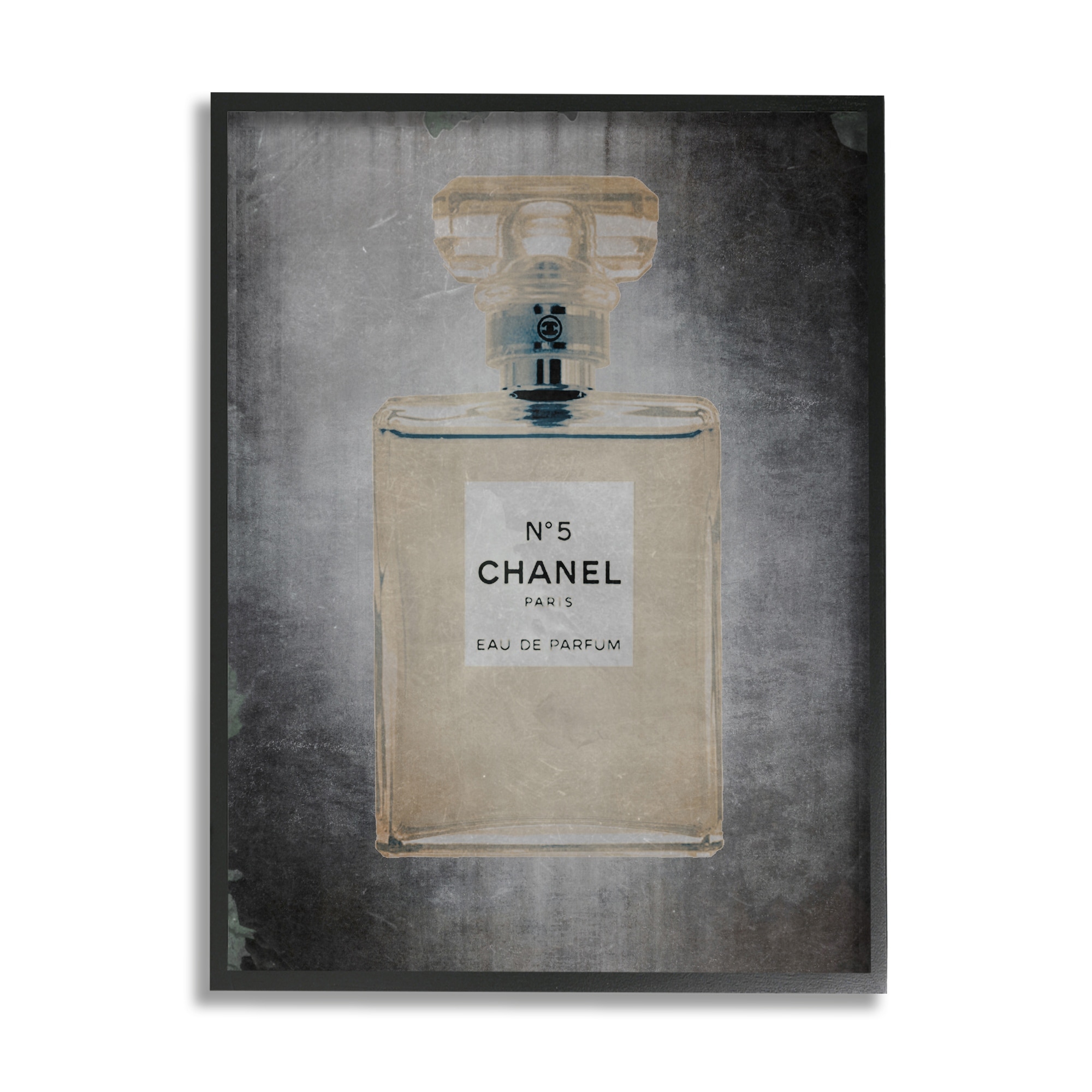 Stupell Industries Dark Fashion Brand Perfume Bottle Framed Giclee