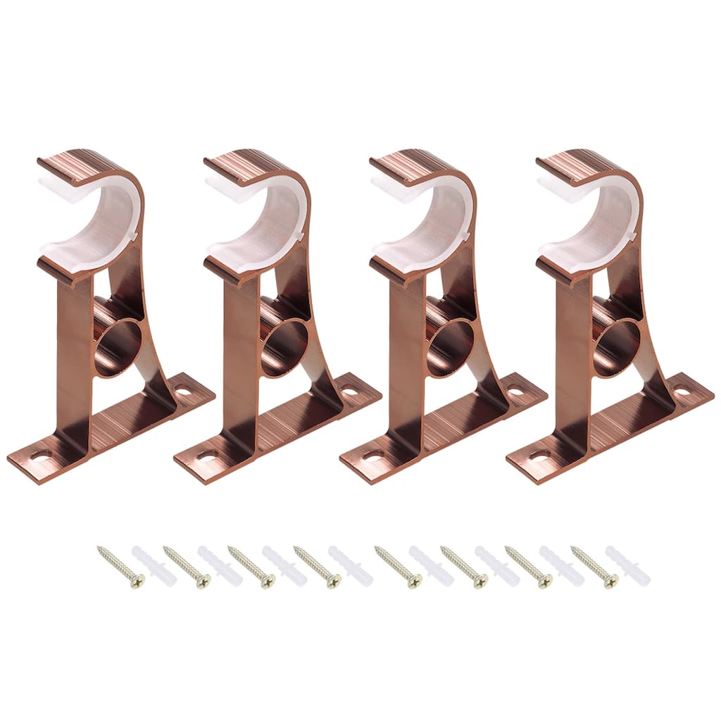Curtain Rod Bracket Aluminum Alloy for 25mm Rod 110 x 78 x 18mm Copper Tone 4Pcs - Copper Tone