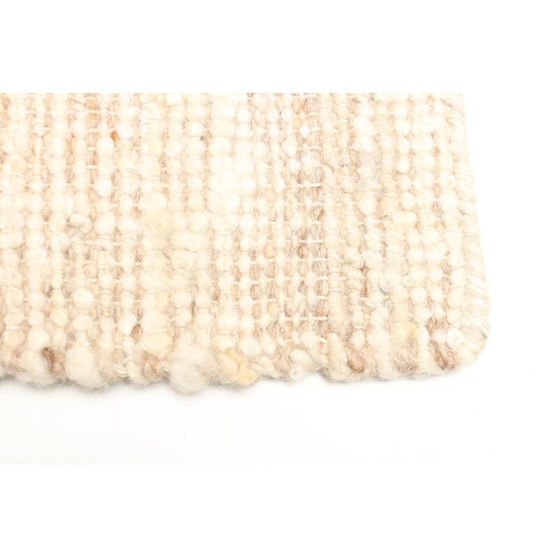 ECARPETGALLERY Braid weave Sienna Cream Wool Rug - 5'0 x 8'0