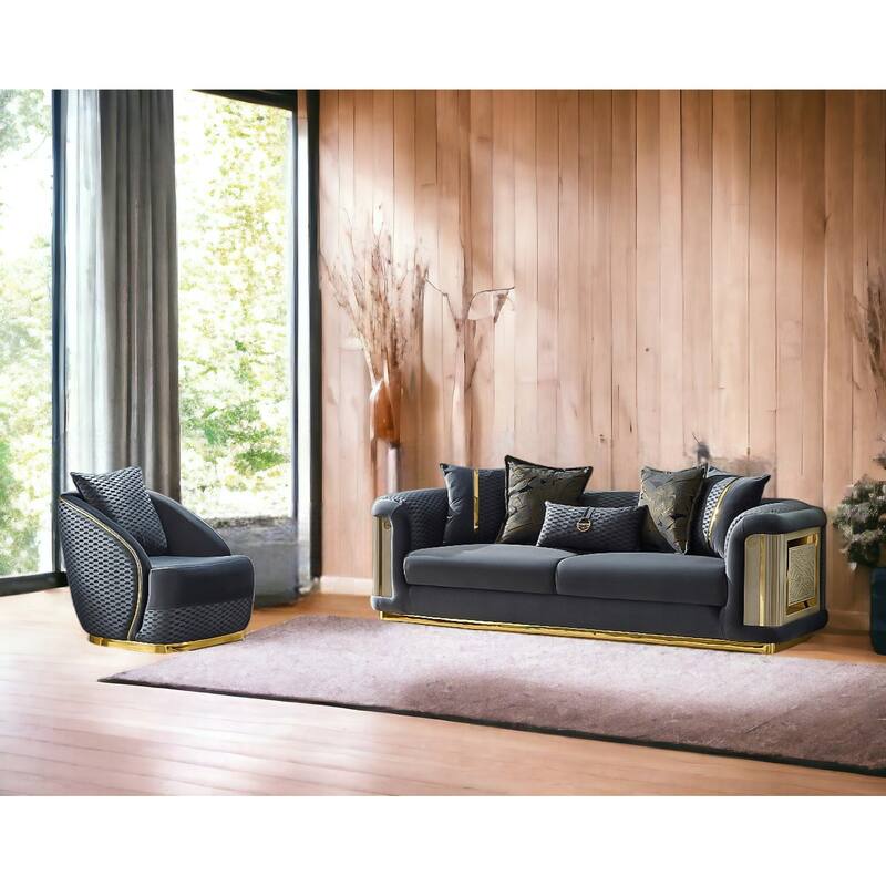 Evelance Modern Upholstered 93'' Velvet Pillow Back