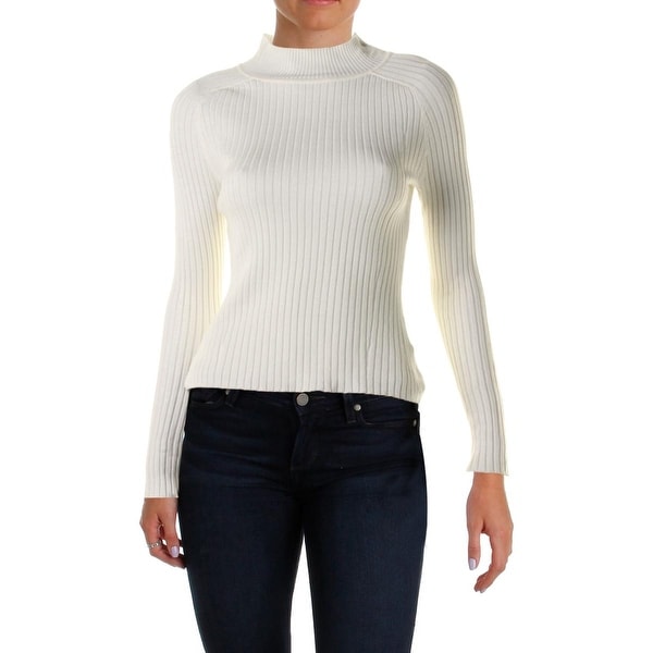 Material Girl Womens Mock Turtleneck Sweater Ribbed Long Sleeves