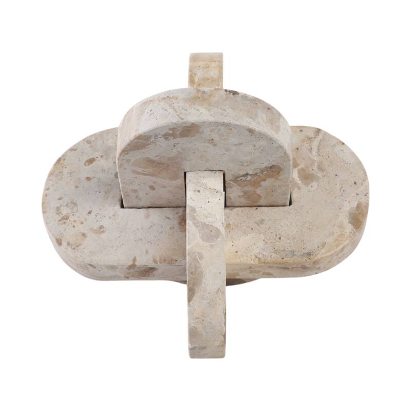 Stone Marble Decorative Object Interlocking Sculptural Form Accent