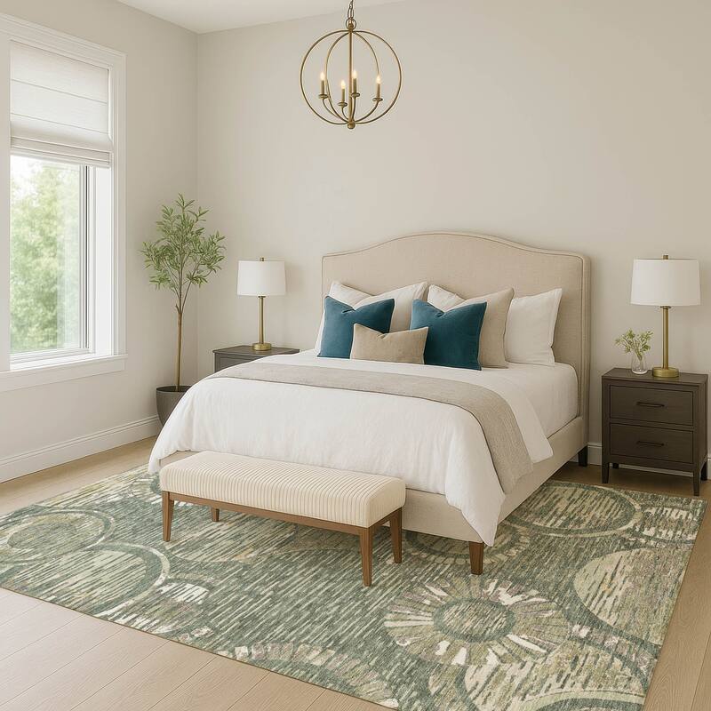 Machine Washable Indoor/ Outdoor Modern Grover Chantille Rug