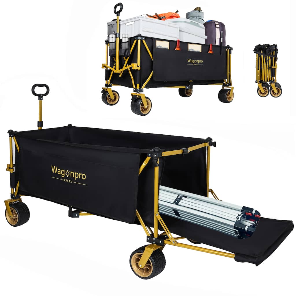 67-1/2in Extra long large Heavy Duty Utility Beach Wagons with Opened Tailgate and All-Terrain Wheels, 480lbs Capacity