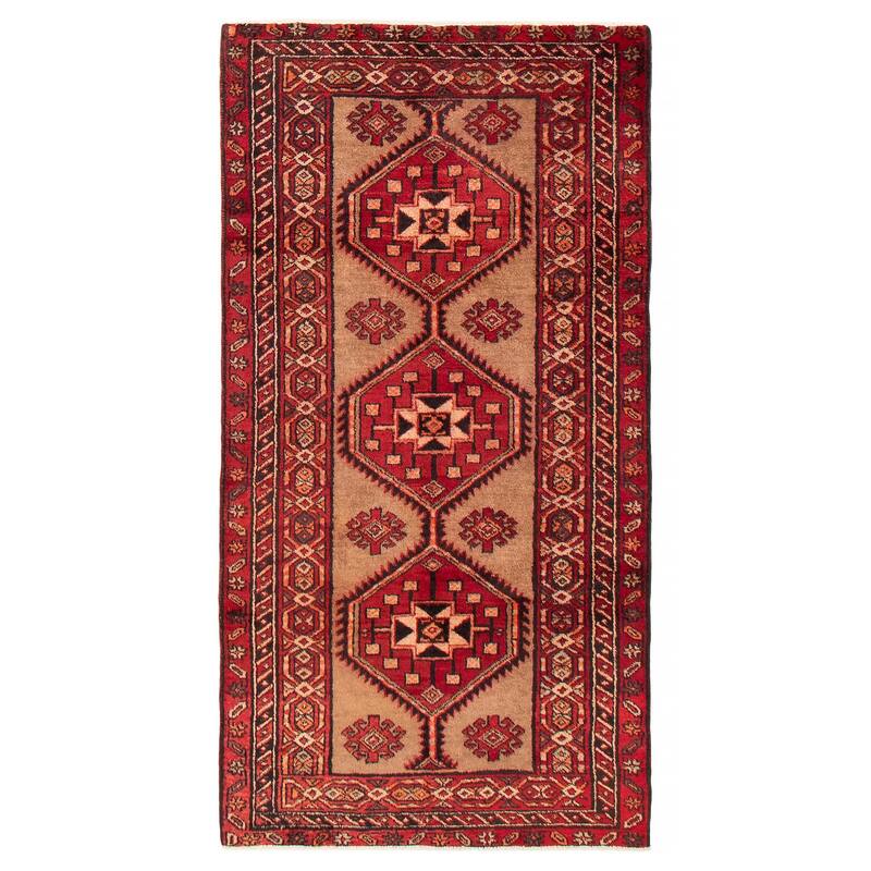ECARPETGALLERY Hand-knotted Konya Anatolian Brown, Red Wool Rug - 3'8 x 7'3 - Brown/ Red - 3'8 x 7'3