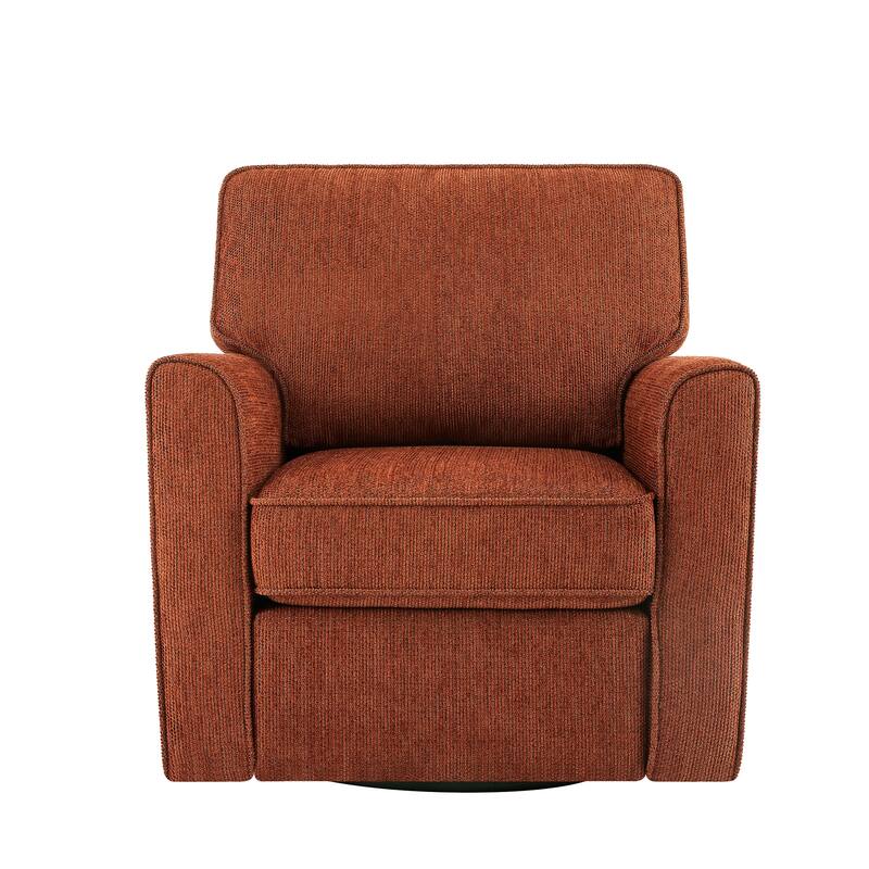 Round Lounge Chair Armchair Swivel Sofa Chair with Side Storage Pockets, Swivel Chair Accent Barrel Chair