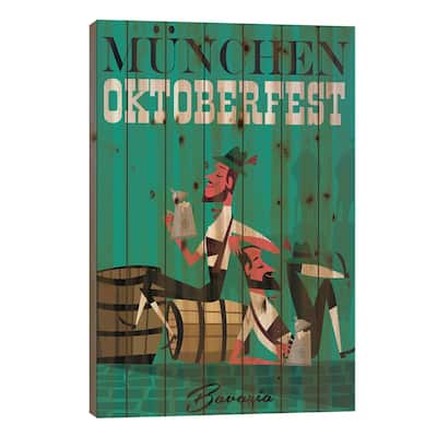 Munich Oktoberfest Print On Wood by Gary Godel - Multi-Color