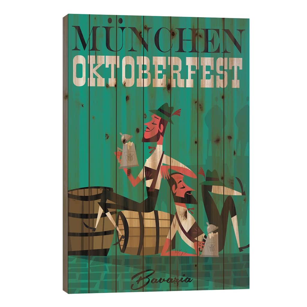 Munich Oktoberfest Print On Wood by Gary Godel - Multi-Color